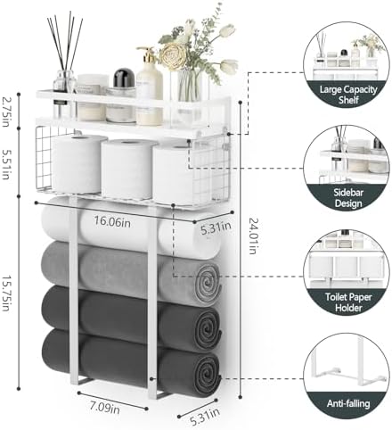 Xstydes Towel Racks for Bathroom White