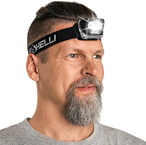 Foxelli LED Headlamp Flashlight for Adults Kids Running Camping Hiking Head Lamp
