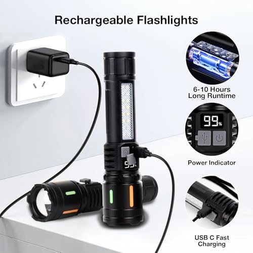 Peascat 2-Piece Rechargeable Handheld Flashlight
