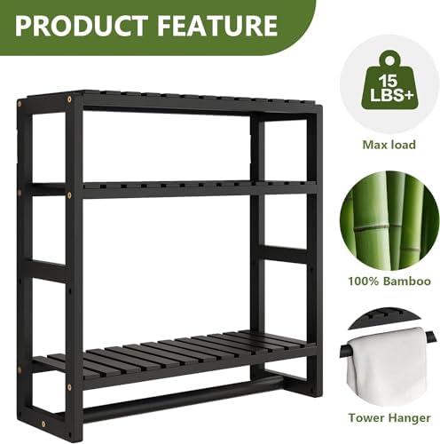 Bathroom Storage Organizer with Bamboo Shelf