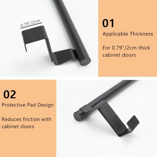 SITAKE 4PCS Cabinet Door Towel Bar Black