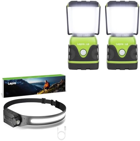 Lighting EVER Lepro Bundle 2 Packs 1000LM LED Camping Lantern