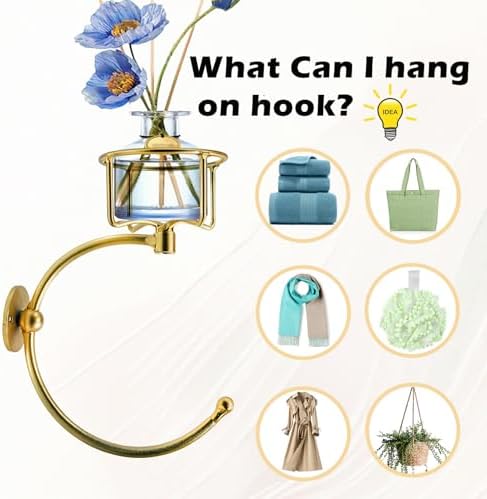 Gold-Tone Towel Holder with Candle Bin for Bathroom More