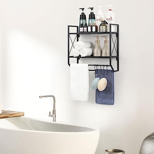 Bath Towel Shelf Dual Storage Solution