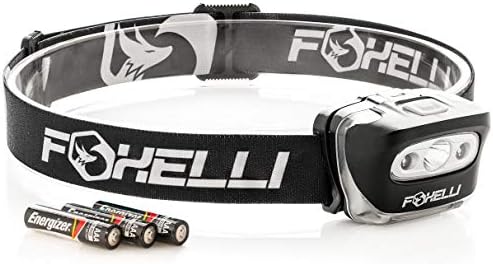 Foxelli LED Headlamp Flashlight for Adults Kids Running Camping Hiking Head Lamp