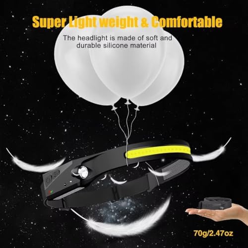 Rechargeable 230 Degrees Headlamp with Motion Sensor