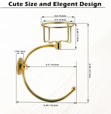 Gold-Tone Towel Holder with Candle Bin for Bathroom More