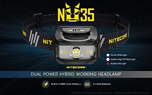 Nitecore NU35 Headlamp Ultimate Dual Power 170 HR Light