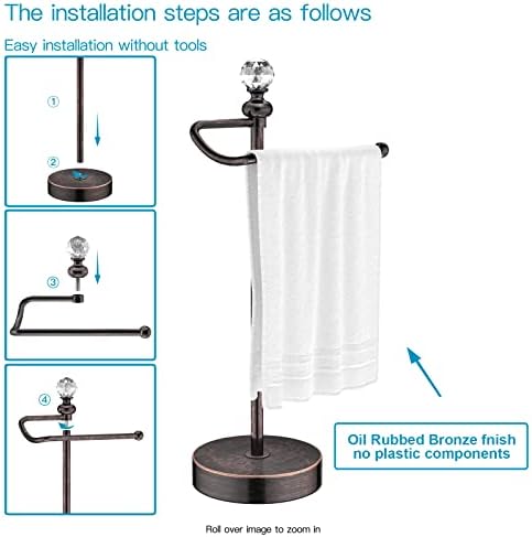 Bathroom Towel Holder with Crystal Ball Stylish Durable Towel Rack for Home