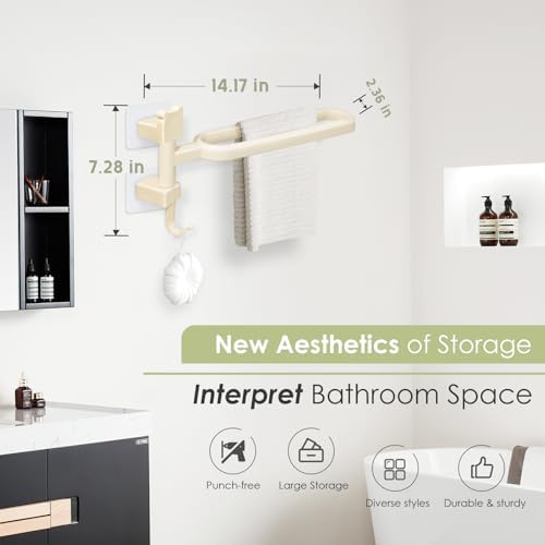 No Drill Swivel Towel Rack