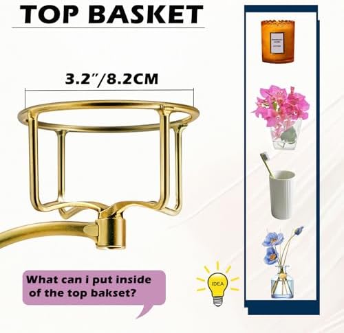 Gold-Tone Towel Holder with Candle Bin for Bathroom More