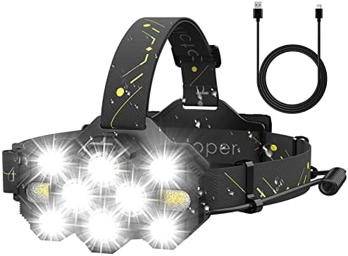 Victperm 22000 Lumen 10 LED Rechargeable Headlamp