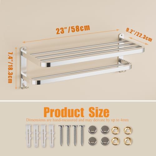 Bow Down NICETAKU Stainless Steel Towel Rack 23inch for Bathroom