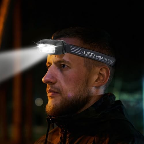 Hilngav Rechargeable Headlamp 4-Pack White Red Lights for Camping Running