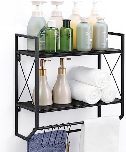 Bath Towel Shelf Dual Storage Solution