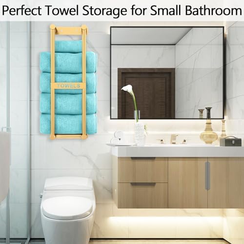 STWWO Bathroom Towel Storage Rack - Gold 4 Towels