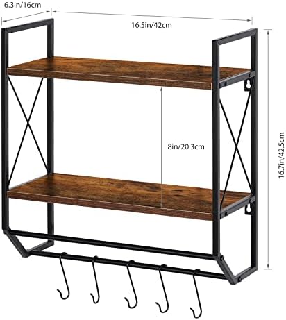 CADUKE 2-Tier wall-mounted bathroom towel rack with hooks