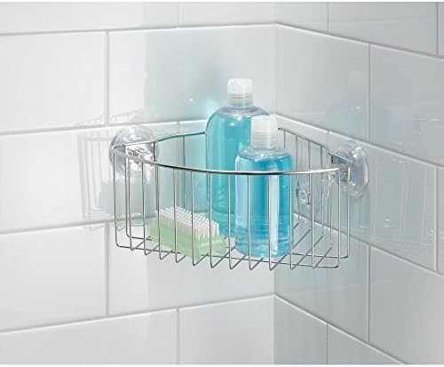 InterDesign Reo Stainless Steel PowerLock Suction Corner Organizer