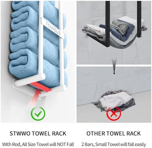 STWWO Small Bathroom Towel Storage System