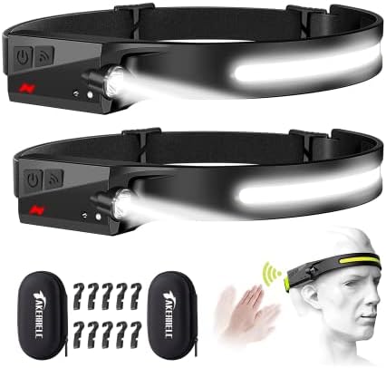 Upgrade Rechargeable LED Headlamp with Motion Sensor