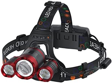 Beteray 3-Piece Headlamp for Adults Red
