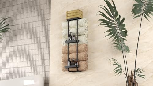 Space-Saving bath towel shower organizer Black