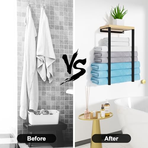 Bathroom Towel Rack Black