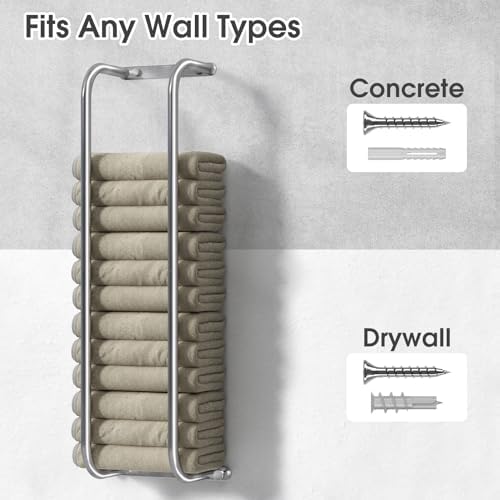 Stainless Steel Towel Rack Wall-Mounted Durable