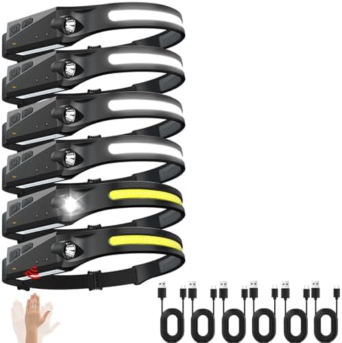 6-Piece Rechargeable LED Headlamp Set