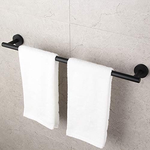 Sturdy Stainless Steel Bathroom Towel Bar Modern Black Design for Home Use