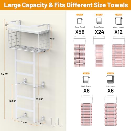 Perfect 34inch Towel Rack for Bathroom Storage