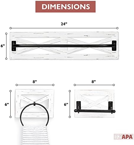 Country-styled Rustic Towel Bar Holder Set