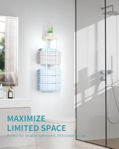 Anfeichen 2-Tier Wall Towel Rack White