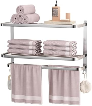 3-Tier Stainless Steel Towel Rack 40lbs Capacity Smooth Finish Easy to Install