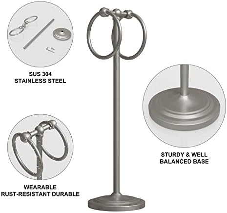 Space-Saving Stainless Steel Towel Holder with Anti-Slip Base
