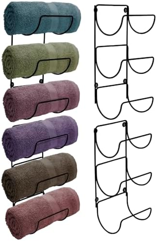 Top Choice 12-Level Bathroom Towel Rack for Wall-Mounted Organization