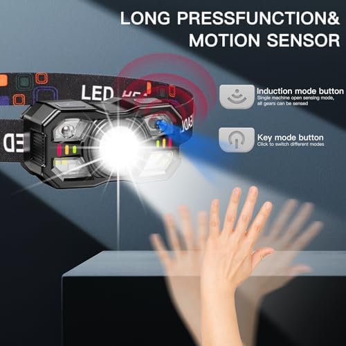 KunHe 4 Pack Headlamp Rechargeable Headlight for Outdoor Use