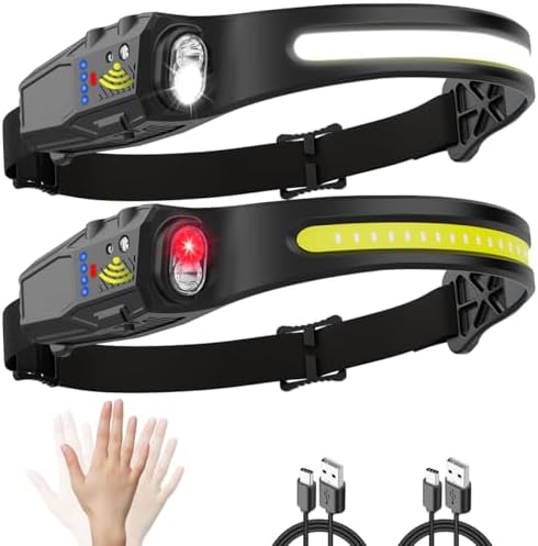 230 Headlamp Super Bright Rechargeable Multi-Mode Motion Sensor Waterproof