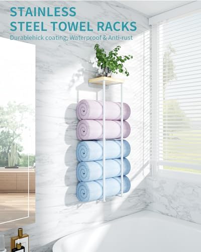 Anfeichen 2-Tier Wall Towel Rack White