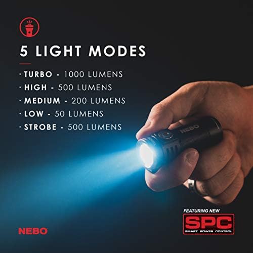 NEBO Torchy 1000-Lumen Rechargeable Pocket Flashlight