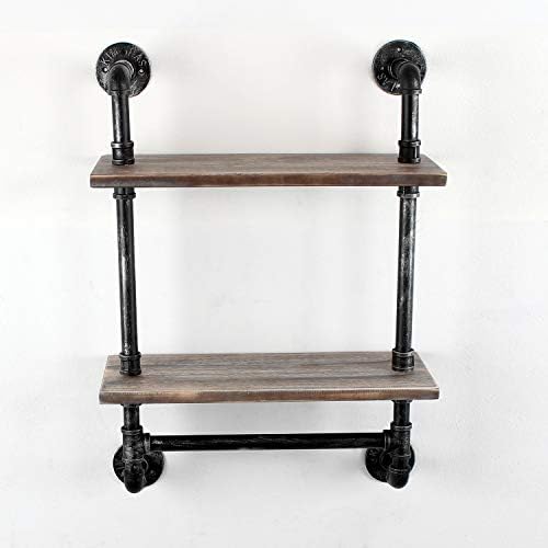 Rustic Wood Floating Towel Shelf