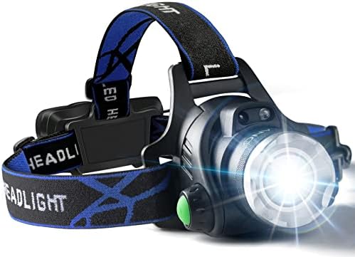 1500-lumen waterproof headlamp for camping hiking and cycling