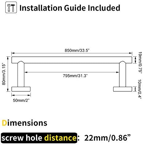 Sturdy Stainless Steel Bathroom Towel Bar Modern Black Design for Home Use