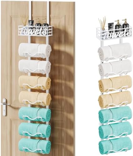 HapiRm Over Door Towel Rack - 8 Tier