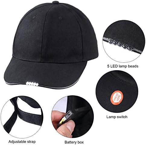 2-Piece LED Baseball Cap for Fishing Camping More