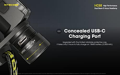 Nitecore HC68 2000 Lumen Focusable Headlamp with Red Light Mode