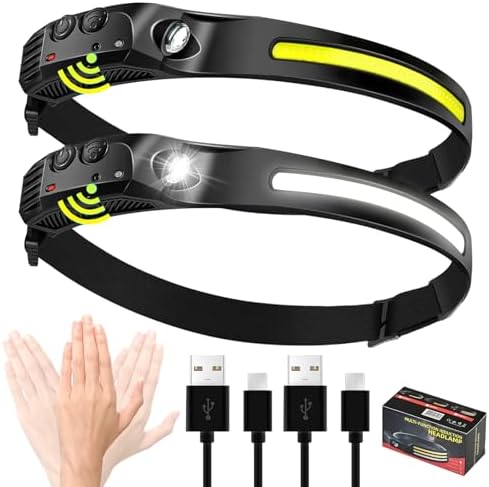 Aosyax Rechargeable Headlamp 2000mAh Bright Compact Efficient Rechargeable Headlamp with USB-C