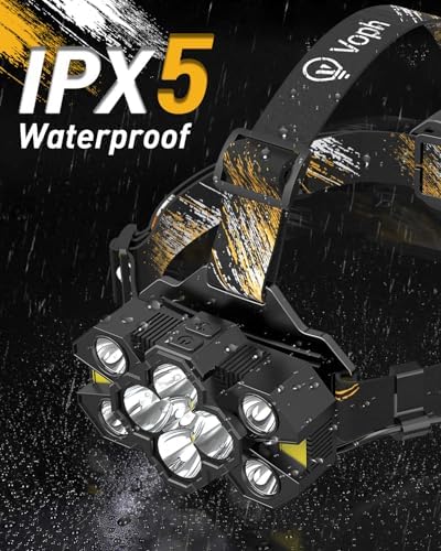 Voph Rechargeable Headlamp 25000 Lumens 12 Modes Motion Sensor