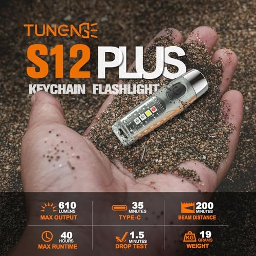 TUNENGE S12Plus Compact Rechargeable Multifunctional Outdoor Flashlight