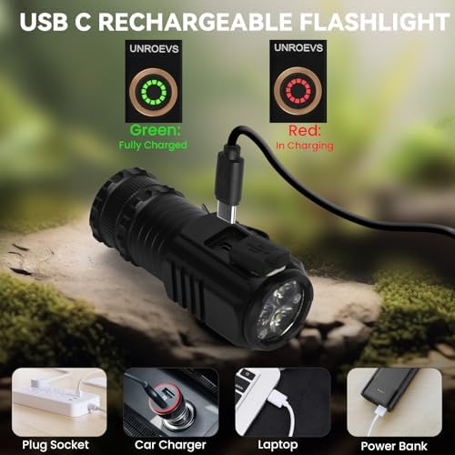 Mini LED Flashlight with 5 Light Modes Rechargeable USB-C Magnetic Pocket